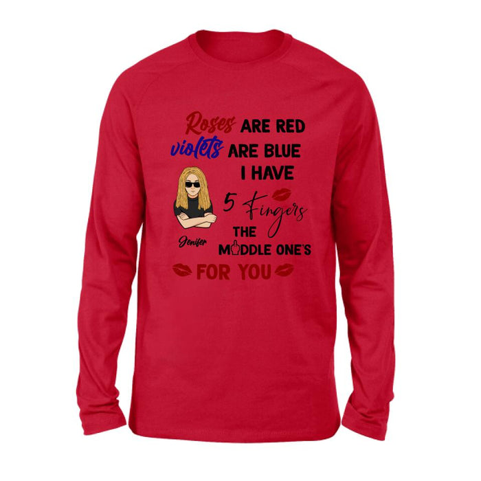Personalized Unisex T-shirt/Sweatshirt/Long Sleeve/Hoodie - Gift Idea For Birthday - Roses Are Red, Violets Are Blue