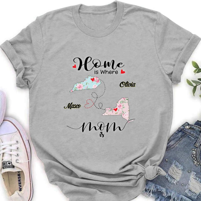 Personalized Long Distance Relationship Shirt - Best Gift Idea For Mother's Day/Father's Day - Home Is Where Dad Is