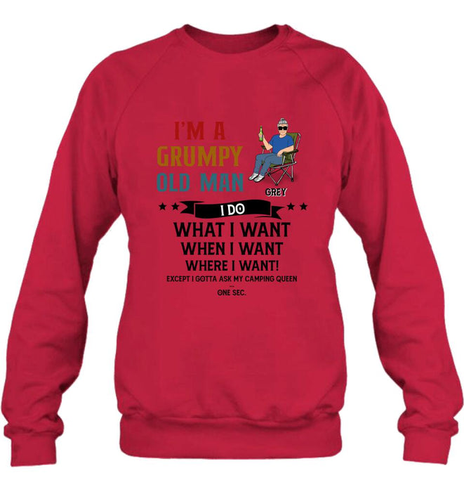 Personalized Grumpy Old Man Camping Shirt/Pullover Hoodie - Gift Idea For Camping Lover - I'm A Grumpy Old Man