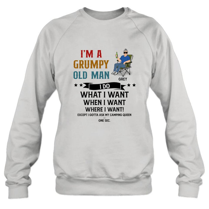 Personalized Grumpy Old Man Camping Shirt/Pullover Hoodie - Gift Idea For Camping Lover - I'm A Grumpy Old Man