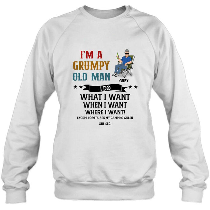 Personalized Grumpy Old Man Camping Shirt/Pullover Hoodie - Gift Idea For Camping Lover - I'm A Grumpy Old Man