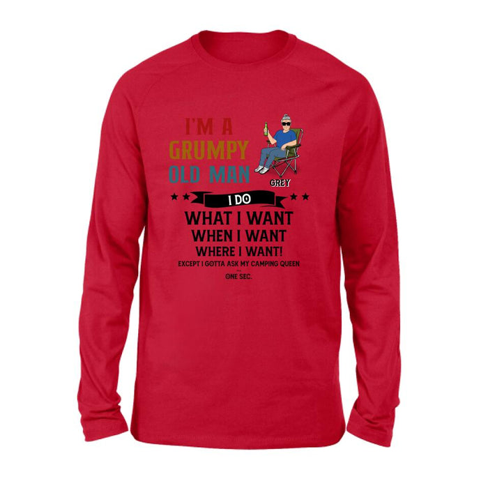 Personalized Grumpy Old Man Camping Shirt/Pullover Hoodie - Gift Idea For Camping Lover - I'm A Grumpy Old Man