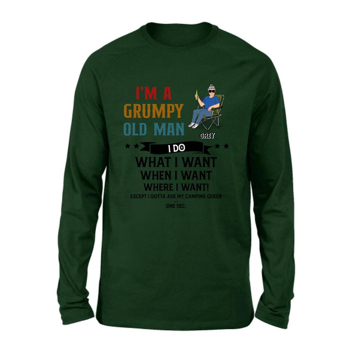 Personalized Grumpy Old Man Camping Shirt/Pullover Hoodie - Gift Idea For Camping Lover - I'm A Grumpy Old Man