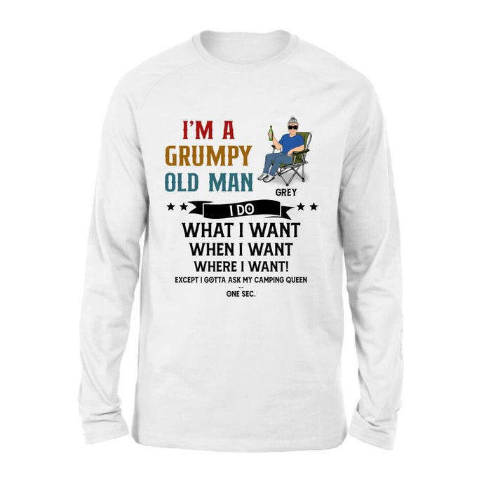 Personalized Grumpy Old Man Camping Shirt/Pullover Hoodie - Gift Idea For Camping Lover - I'm A Grumpy Old Man