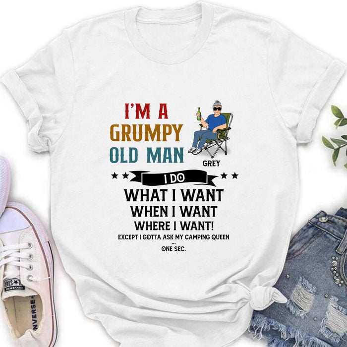 Personalized Grumpy Old Man Camping Shirt/Pullover Hoodie - Gift Idea For Camping Lover - I'm A Grumpy Old Man