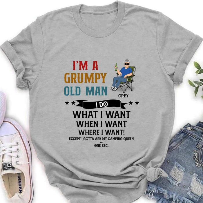 Personalized Grumpy Old Man Camping Shirt/Pullover Hoodie - Gift Idea For Camping Lover - I'm A Grumpy Old Man