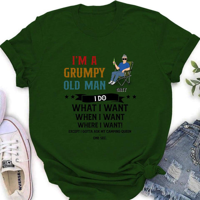 Personalized Grumpy Old Man Camping Shirt/Pullover Hoodie - Gift Idea For Camping Lover - I'm A Grumpy Old Man