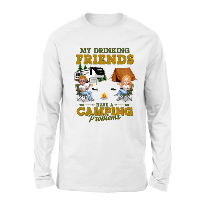 Personalized Camping Friends Shirt - Up to 7 People - Gift For Camping Lovers/Friends - Let's Drink And Watch People Park Their Campers