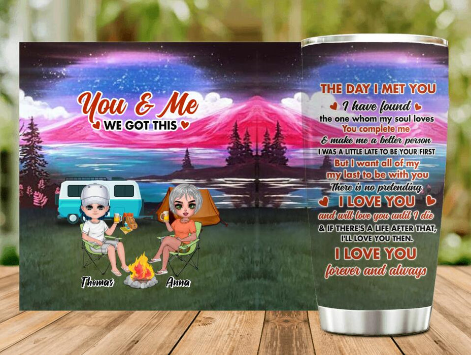 Personalized Couple Camping Tumbler - Gift Idea For Couple/Camping Lover - I Love You Forever And Always