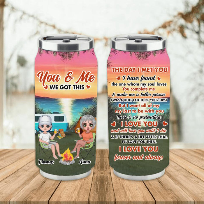 Personalized Couple Camping Soda Can Tumbler - Gift Idea For Couple/Camping Lover - I Love You Forever And Always