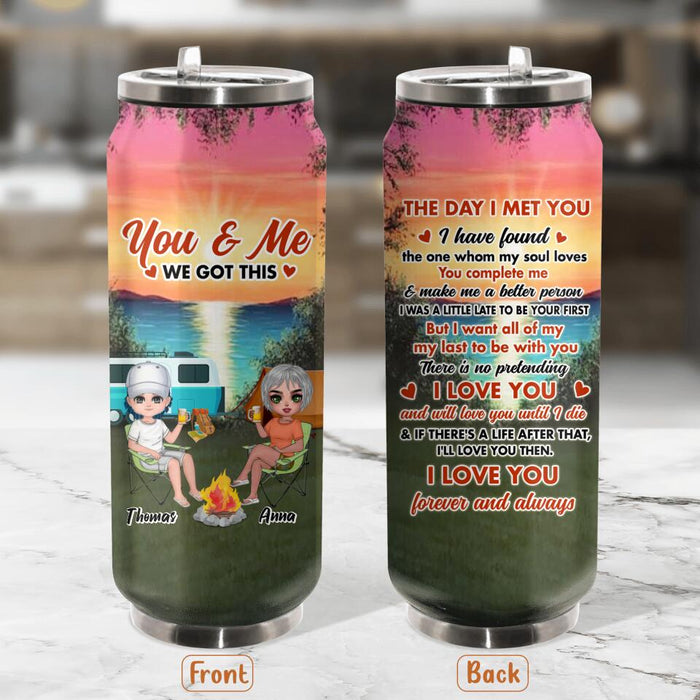 Personalized Couple Camping Soda Can Tumbler - Gift Idea For Couple/Camping Lover - I Love You Forever And Always