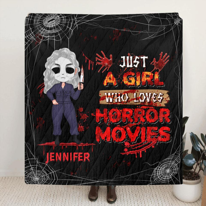 Personalized Watch Enough Murder Shows Fleece Blanket/Quilt - Gift For Girls - Just A Girl Who Loves Horror Movies