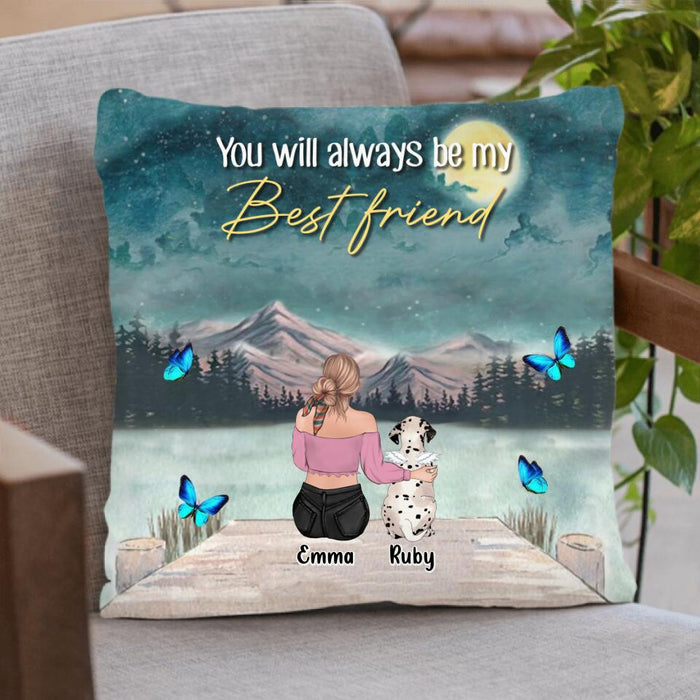 Personalized Memorial Dog Mom/Dog Dad Pillow Cover - Gift Idea For Dog Owners - Up to 5 Dogs - You Will Always Be My Best Friend