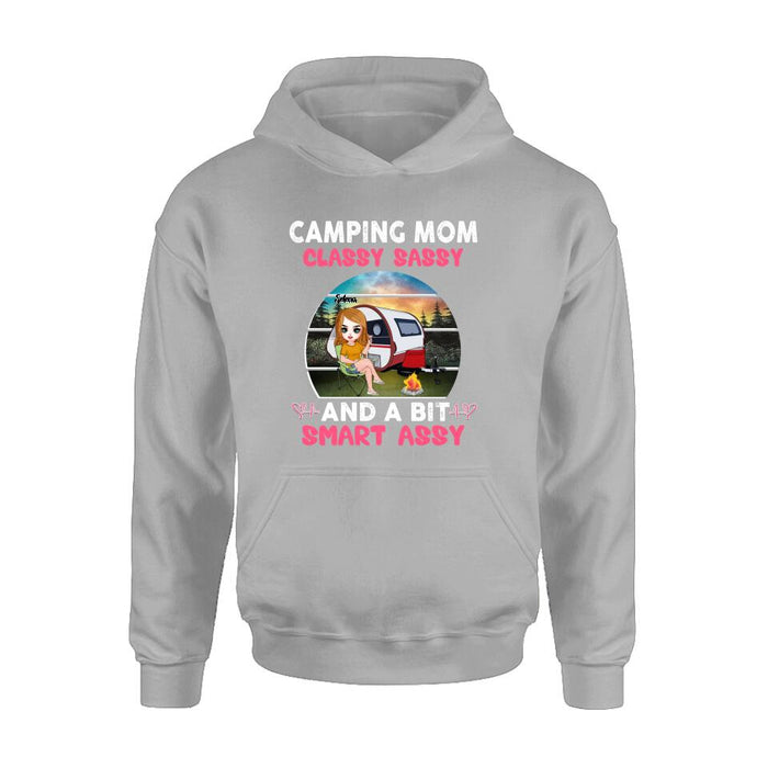 Personalized Camping Mom Shirt/Pullover Hoodie - Gift Idea For Camping Lover/Mother's Day - Camping Mom Classy Sassy And A Bit Smart Assy