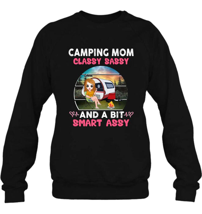 Personalized Camping Mom Shirt/Pullover Hoodie - Gift Idea For Camping Lover/Mother's Day - Camping Mom Classy Sassy And A Bit Smart Assy
