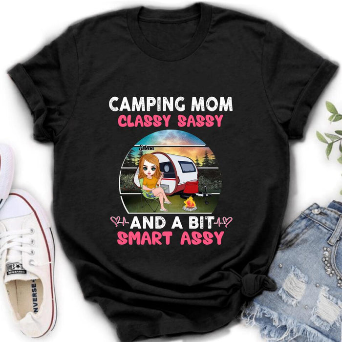 Personalized Camping Mom Shirt/Pullover Hoodie - Gift Idea For Camping Lover/Mother's Day - Camping Mom Classy Sassy And A Bit Smart Assy