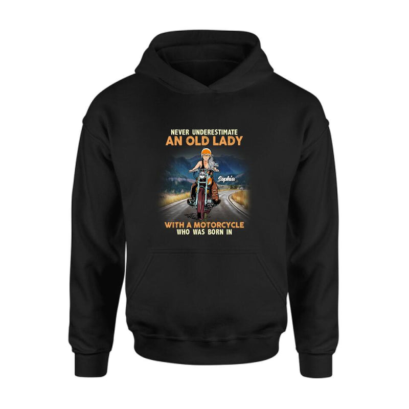 Personalized Biker Grandma Shirt/Pullover Hoodie - Mother's Day Gift For Grandma/Biker - Assuming I'm Just An Old Lady Was Your First Mistake