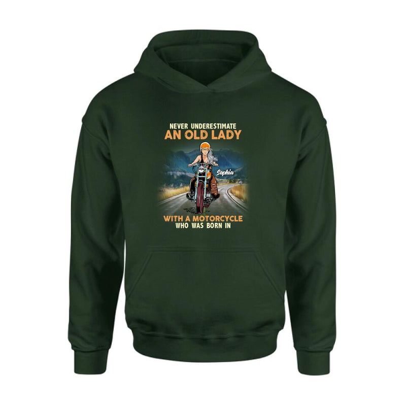 Personalized Biker Grandma Shirt/Pullover Hoodie - Mother's Day Gift For Grandma/Biker - Assuming I'm Just An Old Lady Was Your First Mistake