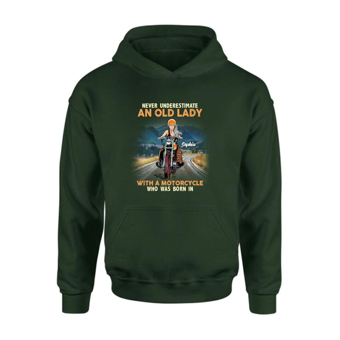 Personalized Biker Grandma Shirt/Pullover Hoodie - Mother's Day Gift For Grandma/Biker - Assuming I'm Just An Old Lady Was Your First Mistake