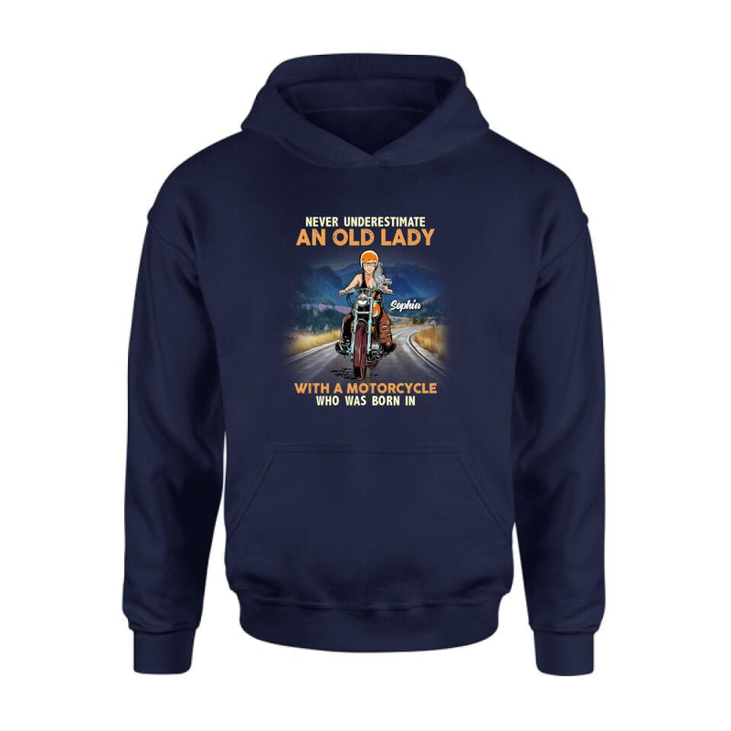 Personalized Biker Grandma Shirt/Pullover Hoodie - Mother's Day Gift For Grandma/Biker - Assuming I'm Just An Old Lady Was Your First Mistake