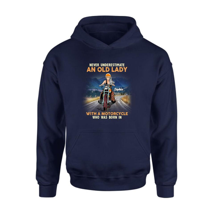 Personalized Biker Grandma Shirt/Pullover Hoodie - Mother's Day Gift For Grandma/Biker - Assuming I'm Just An Old Lady Was Your First Mistake