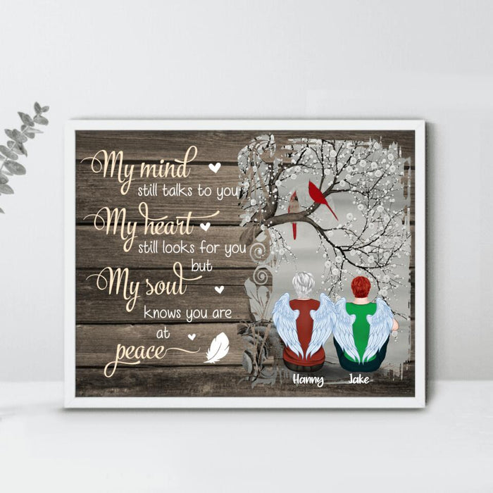 Personalized Memorial Family Poster - Daughter/Son With Parents - Memorial Gift For Family Members - My Soul Knows You Are At Peace