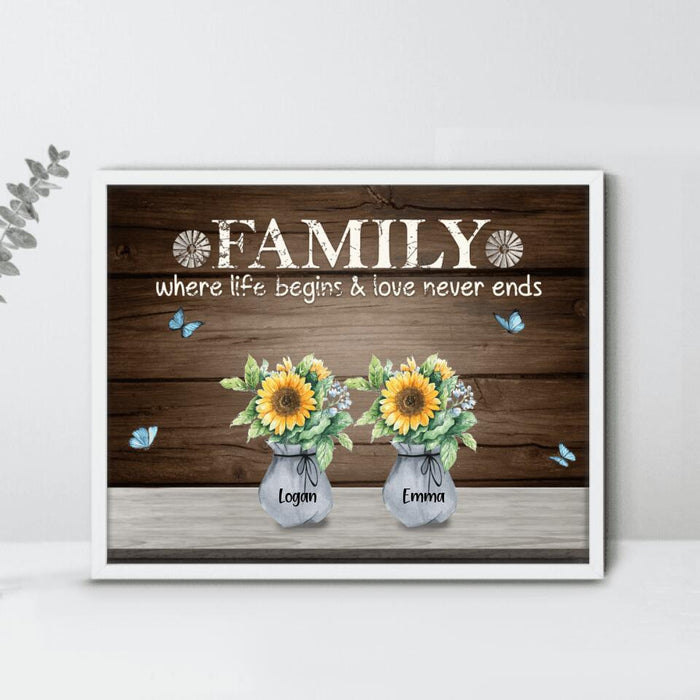 Personalized What We Love Most About Our Home Poster - Best Gift For Family Members - Family Where Life Begins And Love Never Ends