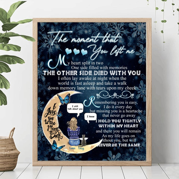 Personalized Pet Mom Conversation Poster - Woman With Up to 4 Pets - Gift For Dog/Cat Lover