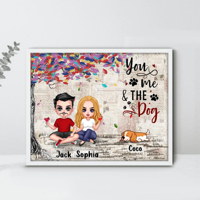 Personalized Couple And Dogs Poster - Up to 5 Dogs - Best Gift For Couple/Dog Lovers - You And Me & The Dogs