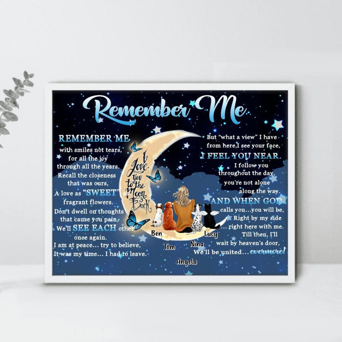 Personalized Memorial Poster - Up to 4 Pets - Best Gift For Dog/Cat Lovers - Remember Me