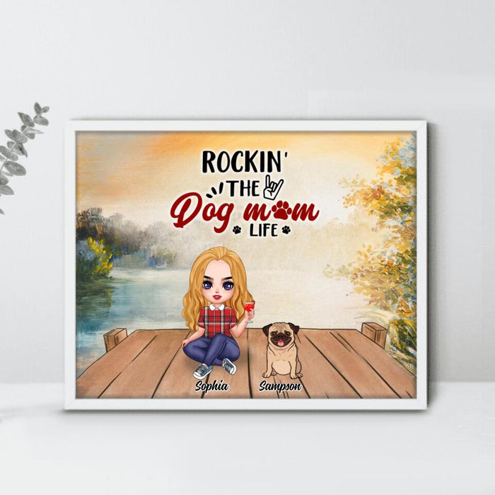 Personalized Dog Mom Poster - Woman/Couple With Up to 5 Dogs - Gift Idea For Couple/Dog Lovers - You Me And The Dogs
