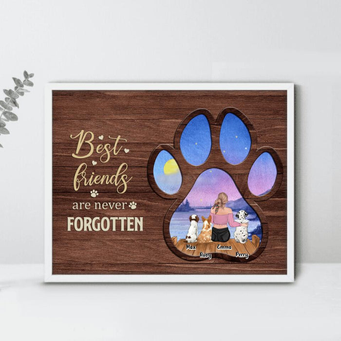Personalized Pet Mom/Dad Poster - Gift Idea For Pet Lovers - Up to 3 Dogs/Cats - Best Friends Are Never Forgotten