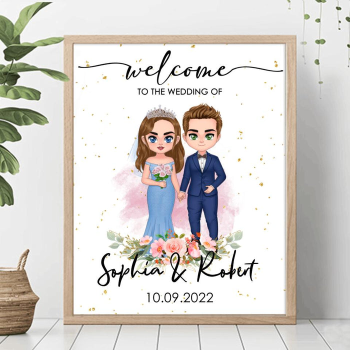 Personalized Decor Gift Wedding Welcome Poster - Gift Idea For Wedding Anniversary/For Her/For Him