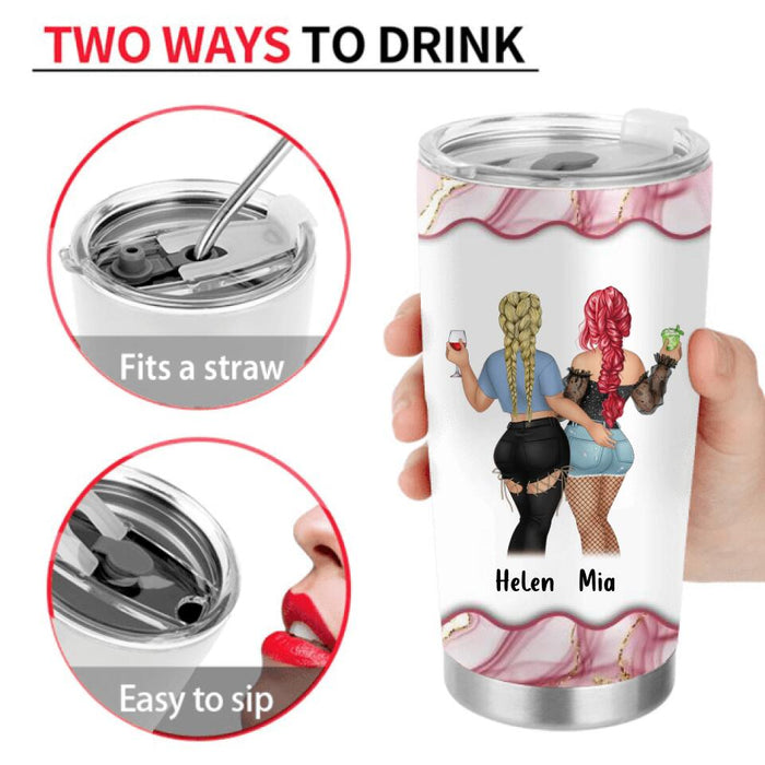 Personalized Sisters Tumbler - Up to 4 Girls - Gift Idea For Sisters/Friends - If You Think I'm An Asshole You Should Meet My Smartass Sister