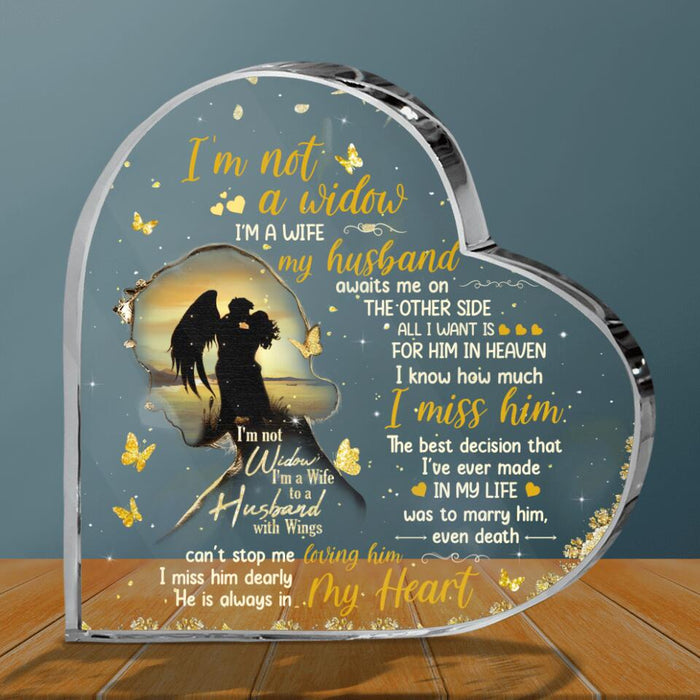 To My Husband In Heaven Acrylic Plaque - Sympathy Gift For Loss Of Husband - He Is Always In My Heart