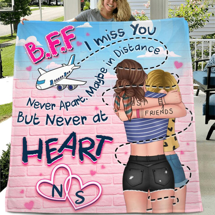 Personalized Friends Fleece Throw Blanket/Quilt - Gift Idea For Long Distance Best Friends - I Miss You