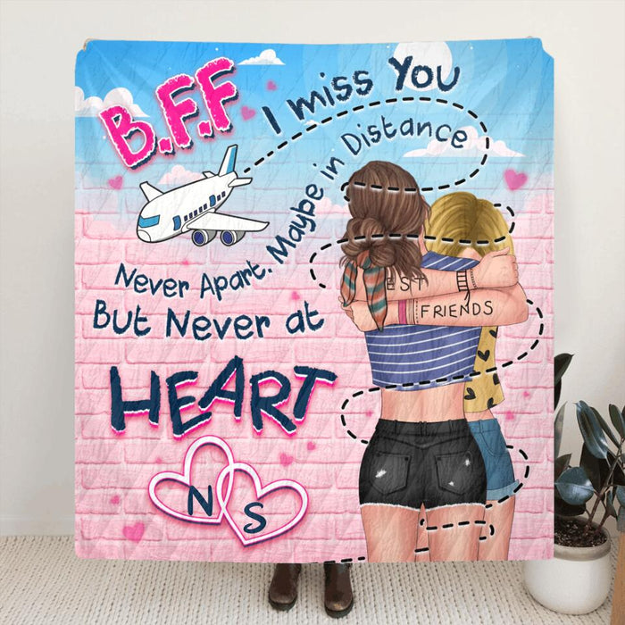 Personalized Friends Fleece Throw Blanket/Quilt - Gift Idea For Long Distance Best Friends - I Miss You