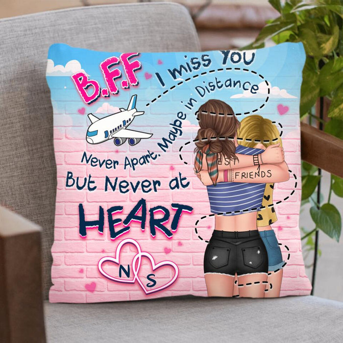 Personalized Friend Pillow Cover - Gift Idea For Long Distance Best Friends - I Miss You