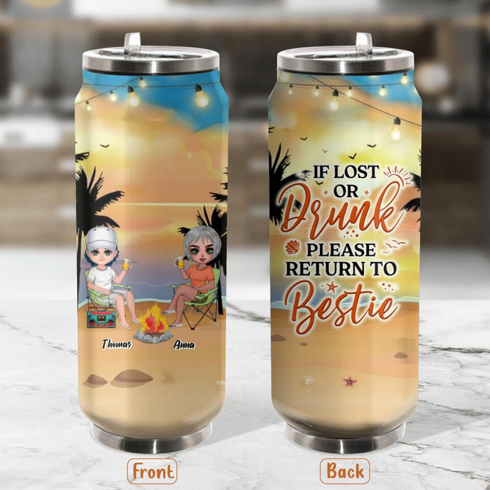 Personalized Best Friends Soda Tumbler - Up to 4 People - If Lost or Drunk Please Return To Bestie