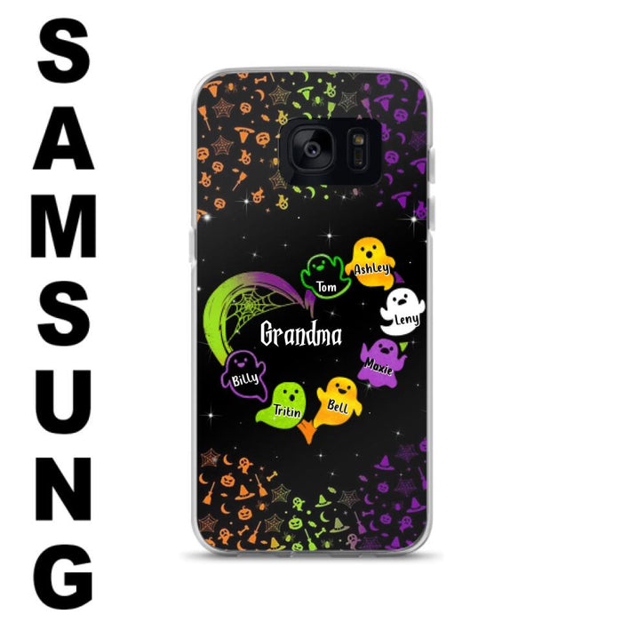 Personalized Grandma and Grandkids Ghost Phone Case - Halloween gift for Grandma - Up to 7 Grandkids - Case For iPhone/Samsung