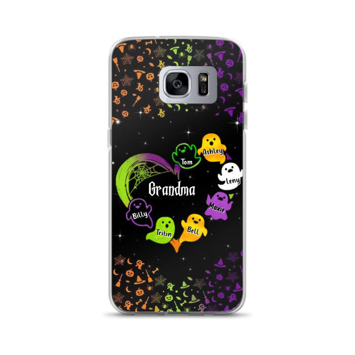 Personalized Grandma and Grandkids Ghost Phone Case - Halloween gift for Grandma - Up to 7 Grandkids - Case For iPhone/Samsung