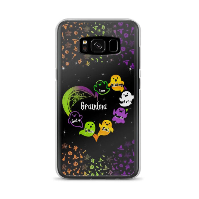 Personalized Grandma and Grandkids Ghost Phone Case - Halloween gift for Grandma - Up to 7 Grandkids - Case For iPhone/Samsung