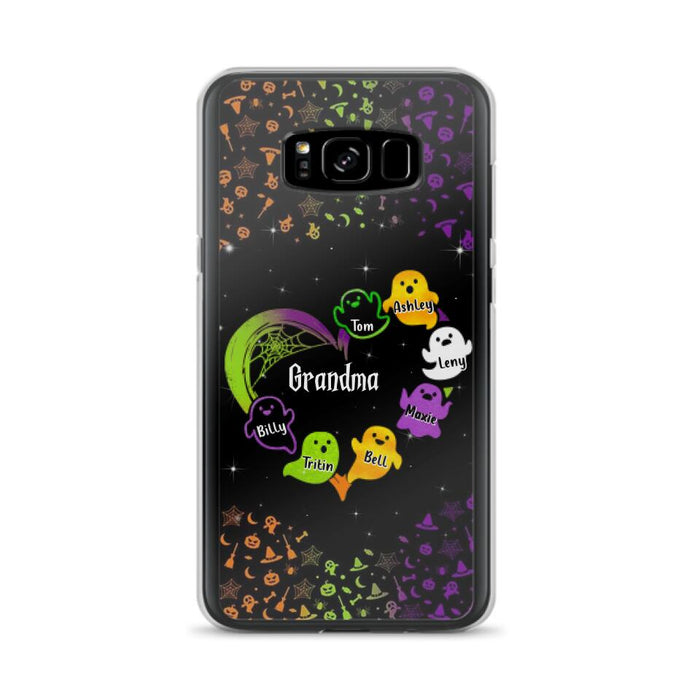 Personalized Grandma and Grandkids Ghost Phone Case - Halloween gift for Grandma - Up to 7 Grandkids - Case For iPhone/Samsung