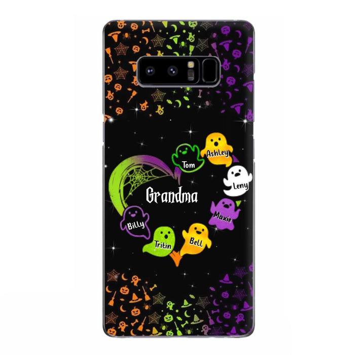 Personalized Grandma and Grandkids Ghost Phone Case - Halloween gift for Grandma - Up to 7 Grandkids - Case For iPhone/Samsung