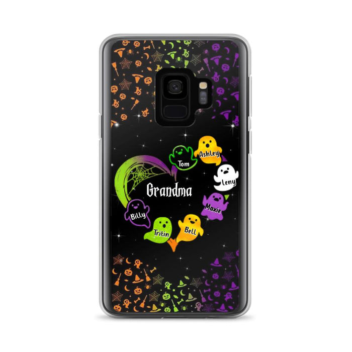 Personalized Grandma and Grandkids Ghost Phone Case - Halloween gift for Grandma - Up to 7 Grandkids - Case For iPhone/Samsung