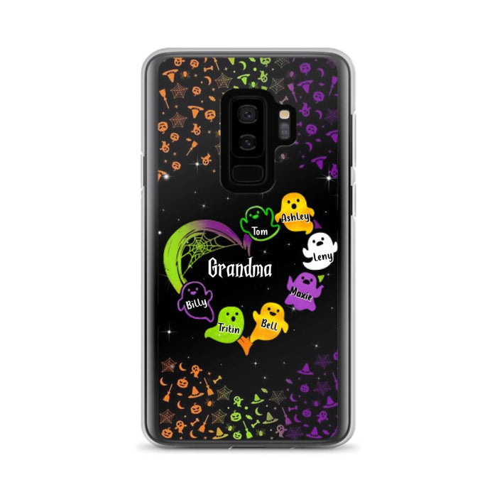 Personalized Grandma and Grandkids Ghost Phone Case - Halloween gift for Grandma - Up to 7 Grandkids - Case For iPhone/Samsung
