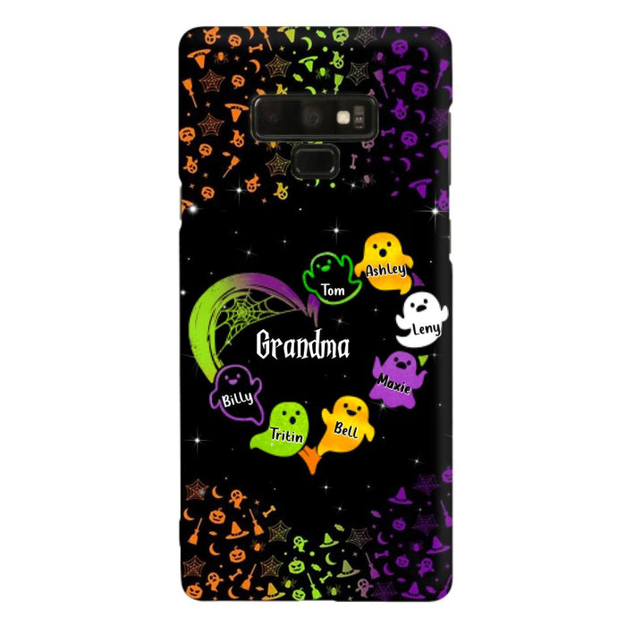 Personalized Grandma and Grandkids Ghost Phone Case - Halloween gift for Grandma - Up to 7 Grandkids - Case For iPhone/Samsung