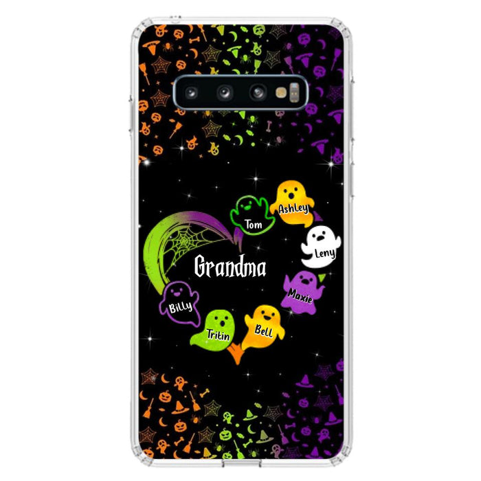 Personalized Grandma and Grandkids Ghost Phone Case - Halloween gift for Grandma - Up to 7 Grandkids - Case For iPhone/Samsung