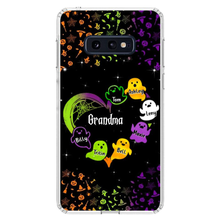 Personalized Grandma and Grandkids Ghost Phone Case - Halloween gift for Grandma - Up to 7 Grandkids - Case For iPhone/Samsung