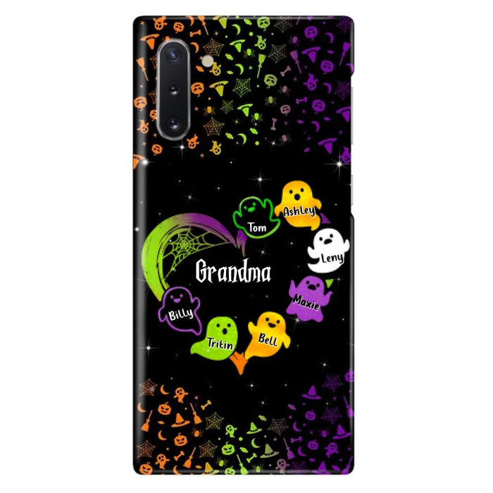 Personalized Grandma and Grandkids Ghost Phone Case - Halloween gift for Grandma - Up to 7 Grandkids - Case For iPhone/Samsung